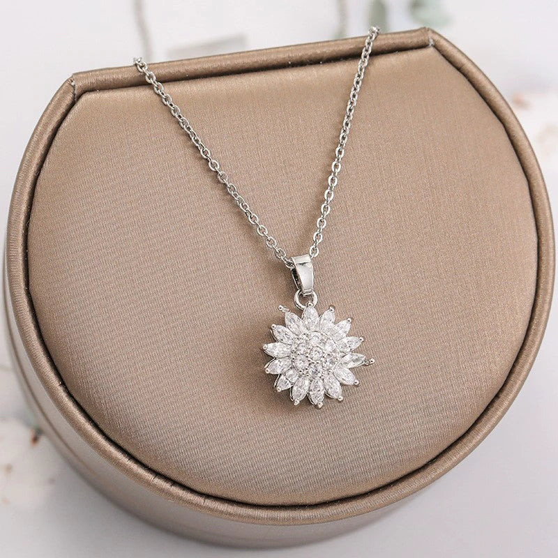 Rotating Sunflower Necklace